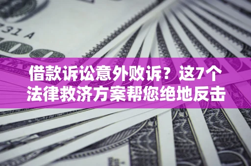 北京借款诉讼意外败诉？这7个法律救济方案帮您绝地反击！
